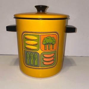 Vintage Multi-Purpose 4 Qt Cooker Yellow Orange Green by US Stamping Retro MCM